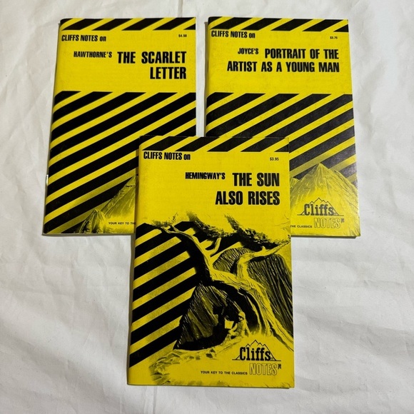 Cliffs Notes Set Of Three Books Hawthorne & Joyce / The Scarlet Letter & More - Picture 2 of 7